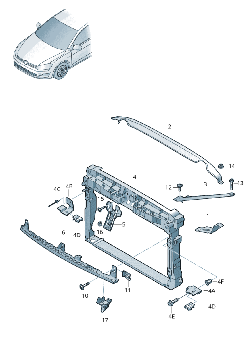 NEW GENUINE 2018-2021 VW VOLKSWAGEN GOLF GTi - FRONT BUMPER CENTRE UPPER BRACKET TRIM UNIT 5G0805705Q