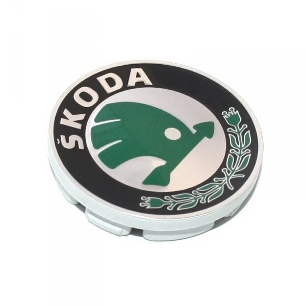 NEW GENUINE 2000-2015 SKODA FABIA - FOUR ALLOY WHEEL HUB CENTRE CAP SET 55mm 6U0601151LMHB