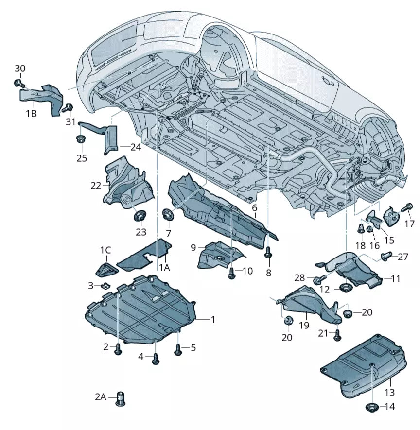 NEW GENUINE 2007-2014 AUDI TT TTS COUPE MARK 2 MK2 - ENGINE UNDER TRAY UNIT 8J8825237A