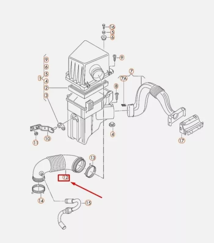 NEW GENUINE 2009-2014 SKODA FABIA - AIR INTAKE CONNECTION PIPE UNIT 5J0129684