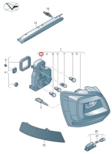 NEW 2015-2018 VW POLO MK5 - LEFT PASSENGER SIDE REAR LIGHT BULB HOLDER UNIT 6C0945257A