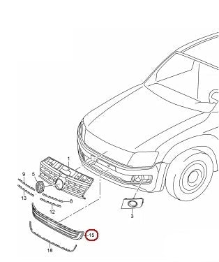 NEW GENUINE 2013-2016 VW VOLKSWAGEN AMAROK - LOWER CENTRE GRILL UNIT 2HH8536779B9