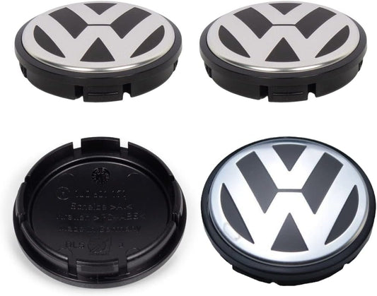 NEW 2003-2021 VW POLO - FOUR ALLOY WHEEL HUB CENTRE CAP SET 55mm 1J0601171XRW